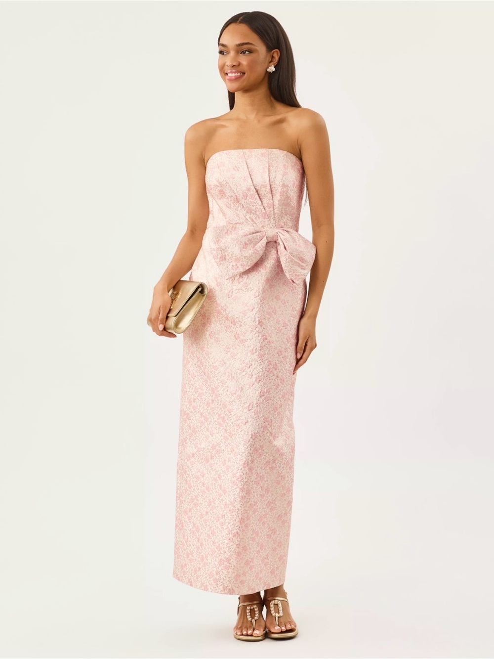 Lilly Pulitzer Tiernan Strapless Maxi Dress Conch Shell Pink Size 2